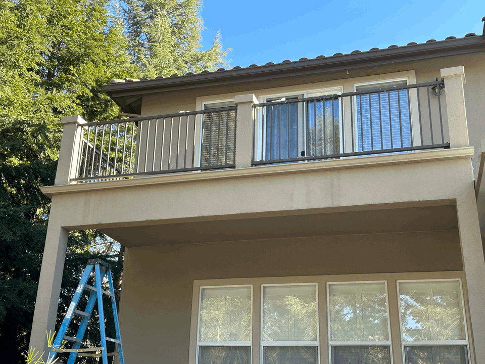 Freshly cleaned gutters on a residential home